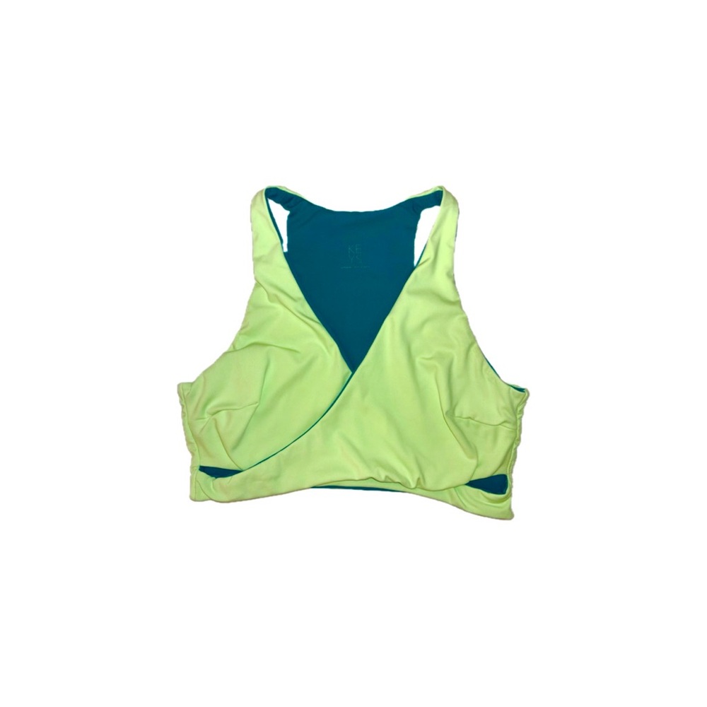 Athleta Keys Reversible Wrap Bra in Electric Green A-C Cups - Extra Small (est)